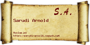 Sarudi Arnold névjegykártya
